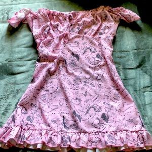 Horoscope pink Galaxy print dress